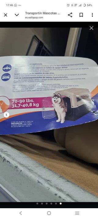 Transportín Mascotas XXL Beige y Negro