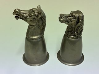 Coppia bicchieri Gucci anni '70 peltro