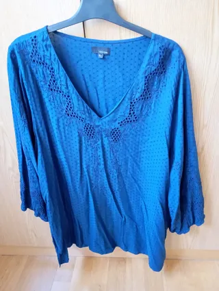 Blusa Couchel Plumeti Azul Talla XL+