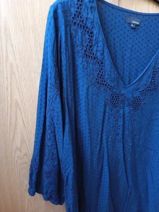 Blusa Couchel Plumeti Azul Talla XL+