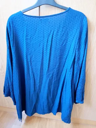 Blusa Couchel Plumeti Azul Talla XL+
