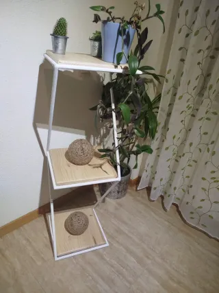 Estantería artesanal madera y hierro