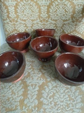 Lote 6 cuencos barro cocido artesanales