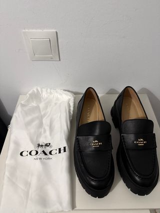 Mocasines de piel Coach negros