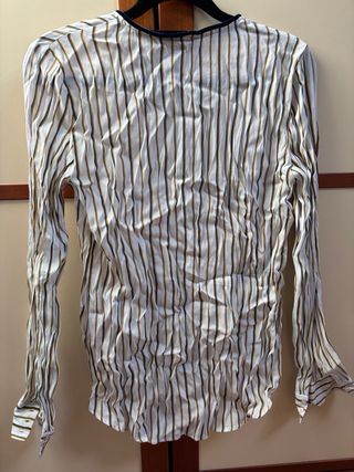 Camisa Massimo Dutti Rayas Verde Talla XS