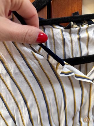 Camisa Massimo Dutti Rayas Verde Talla XS