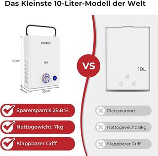 Scaldabagno Gas CAMPLUX F10PRO + Pompa