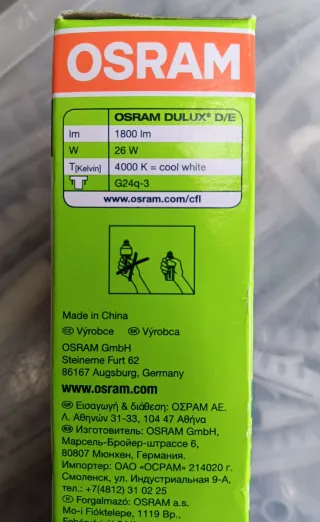 Lote 15x OSRAM DULUX D/E 26W 840 G24q-3