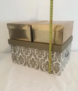 Cajas decorativas doradas Navidad