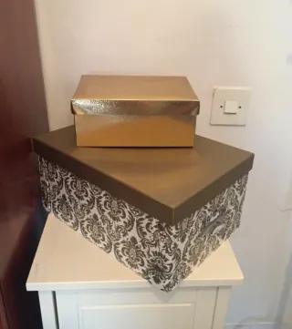 Cajas decorativas doradas Navidad