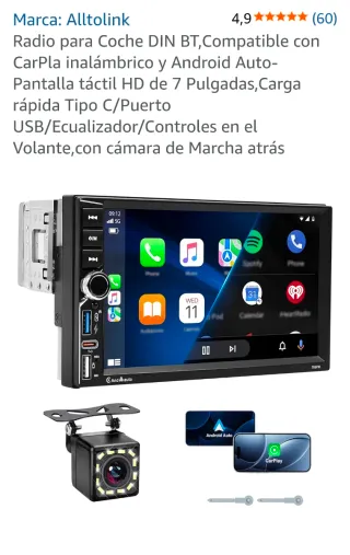 Radio Pantalla 7" con Carplay y Android Auto