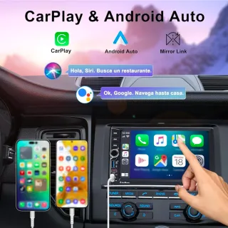 Radio Pantalla 7" con Carplay y Android Auto