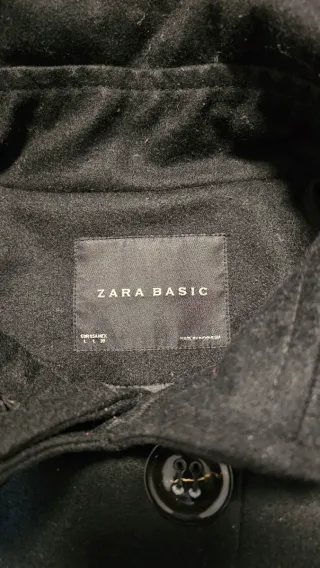 Abrigo Zara Negro Doble Botonadura
