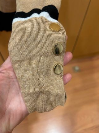 Jersey Zara Rayas Marrón, Blanco y Negro