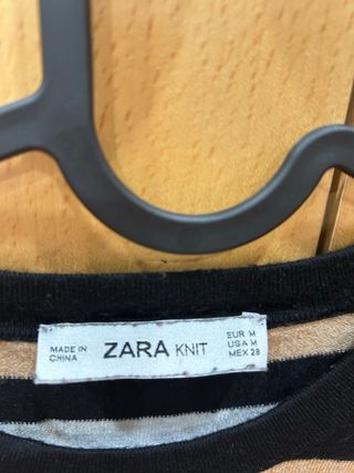 Jersey Zara Rayas Marrón, Blanco y Negro