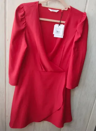 Vestido NAF-NAF rojo gasa t.42
