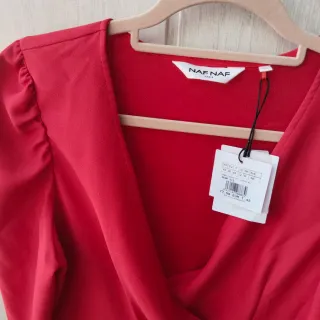 Vestido NAF-NAF rojo gasa t.42