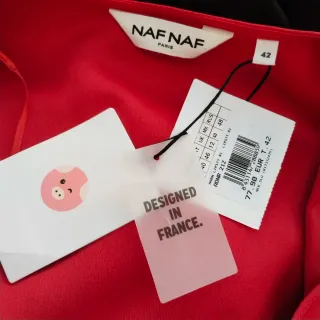 Vestido NAF-NAF rojo gasa t.42
