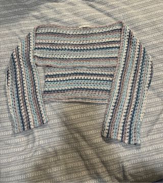 Conjunto Top Tirantes y Mangas Crochet