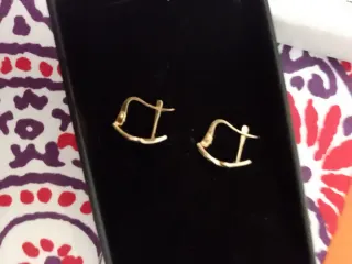 Pendientes Oro 18k con piedras verdes y circonitas