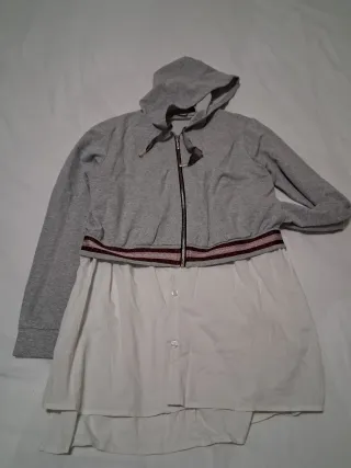 Sudadera Rinascimento Gris y Blanca
