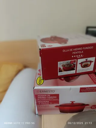 2 Ollas Hierro Fundido Nuevas Caja Pentola