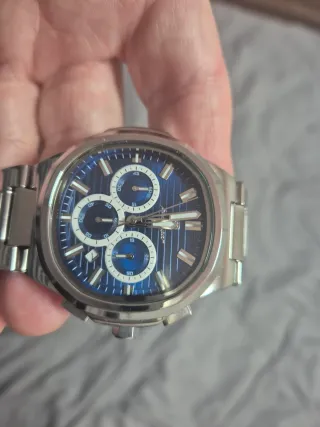 Reloj Cronógrafo Azul y Plateado