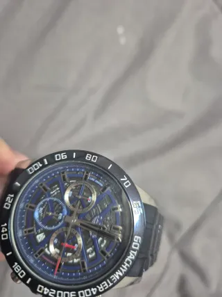Reloj Cronógrafo Azul y Plateado