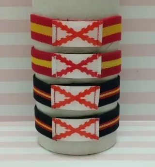 OFERTA! PULSERAS ELASTICAS CRUZ DE BORGOÑA BANDERA
