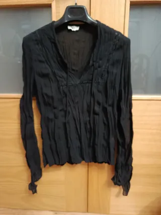 Blusa Festa Negra Transparente Talla 42