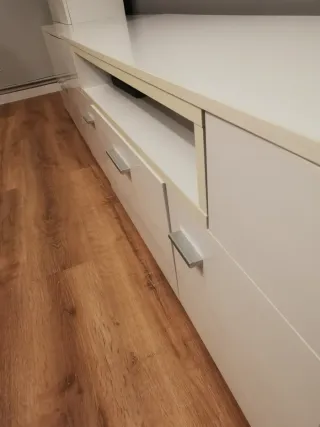 Mueble salón con chimenea bioetanol