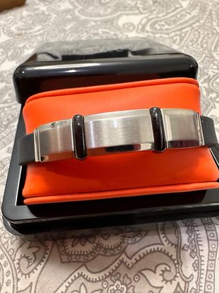 Pulsera Lotus Cuero y Acero Hombre