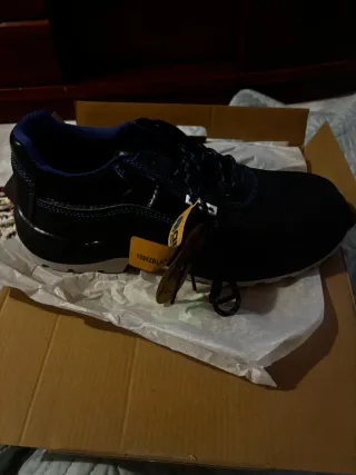 Zapatos de trabajo negros y azules