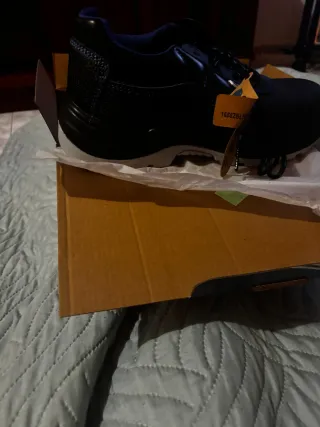 Zapatos de trabajo negros y azules