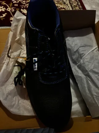 Zapatos de trabajo negros y azules