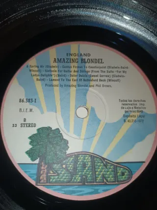 LP Amazing Blondel England 1972