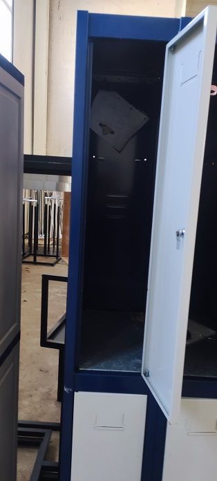 Taquilla metálica 6 compartimentos azul/blanco