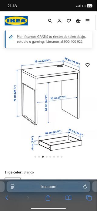 Escritorio Ikea Blanco