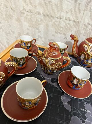 Juego de té japonés Satsuma vintage