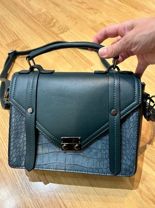 HOY 20€ Bolso cuero verde diseño serpiente NUEVO