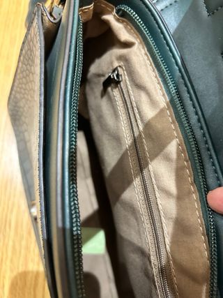 HOY 20€ Bolso cuero verde diseño serpiente NUEVO