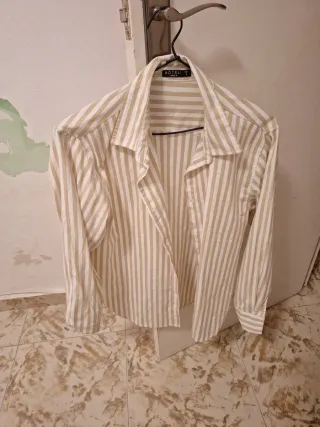 Camisa Boteli Rayas Beige Talla S