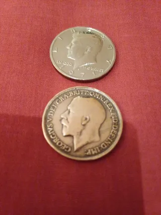 1/2 Dólar USA y 1 Penny UK