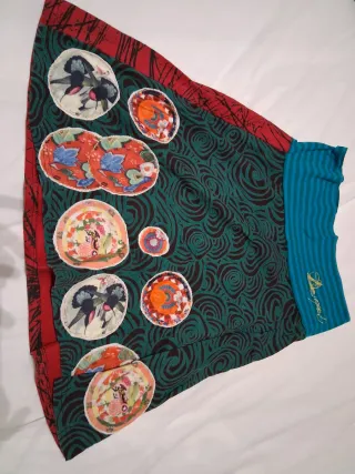 Falda Desigual Multicolor Talla Única