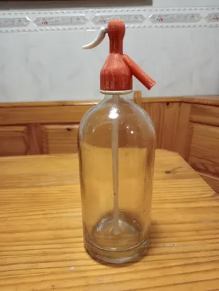 Sifón antiguo de vidrio