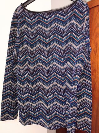 Camiseta mujer zig-zag brillante