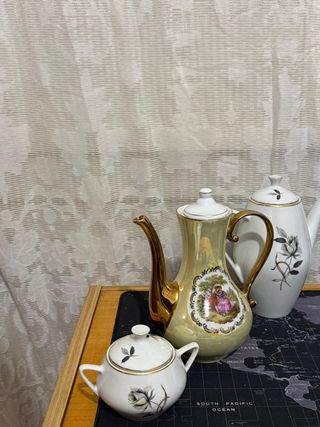 Juego té/café vintage porcelana