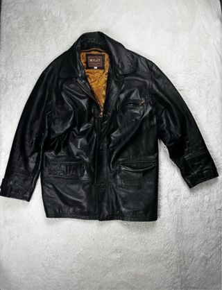 Giubbotto in pelle vintage nero