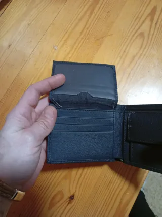 Cartera hombre negra con cierre