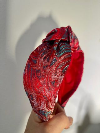 Bellissimo cerchietto donna broccato rosso